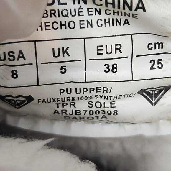 Roxy Dakota Faux Fur Comfort Knit Leather Ankle Boots Dark Gray Size 8 - Picture 9 of 10